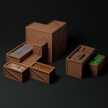 crates toys & games container dock fantasy fruit historical interior medieval sci-fi terrain treasure vegetable steampunk packing dungeon town warehouse wooden coins 28mm 32mm 25mm shipping market scatter inn 3d print model - Mito3D
