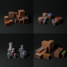 containers bundle toys & games beer city container dock fantasy fish fruit historical interior medieval metal modern sci-fi street terrain treasure vegetable water steampunk drum packing cyberpunk dungeon oil town warehouse components wooden 3d print model - Mito3D