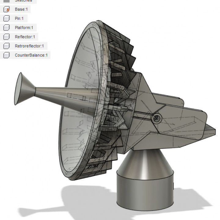 minyatür sabit uydu tabak Bahçe diyare yayını 3D print model - Mito3D