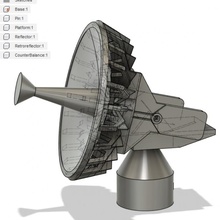 Miniatur Fest Satellit Gericht Garten Diarama Satcom 3d print model - Mito3D