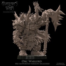 orc warlord toys & games boss dragons dungeons fantasy mini rpg school war warhammer miniature tabletop arena wargame dnd ttrpg presupported pre-supported supported warboss avatars deathmatch suports 3d print model - Mito3D