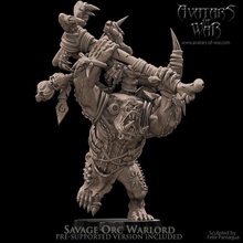 savage orc warlord toys & games boss dragons dungeons fantasy mini rpg school war warhammer chief miniature age tabletop arena supports wargame dnd 9th aos ttrpg kow presupported pre-supported supported 3d print model - Mito3D