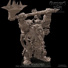 orc warlord toys & games boss dragons dungeons fantasy mini rpg school war warhammer miniature age tabletop arena supports wargame dnd 9th aos ttrpg kow presupported pre-supported supported ninth warboss 3d print model - Mito3D