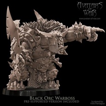 black orc warboss toys & games boss dragons dungeons fantasy mini rpg school war warhammer miniature age tabletop arena supports wargame warlord dnd 9th aos ttrpg kow presupported pre-supported supported ninth 3d print model - Mito3D
