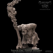 savage orc female shaman toys & games dragons dungeons fantasy mini rpg school war warhammer miniature age tabletop arena supports wargame dnd 9th sorcerer aos ttrpg kow presupported pre-supported supported ninth 3d print model - Mito3D