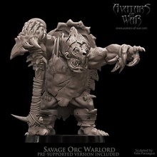 savage orc warlord toys & games boss dragons dungeons fantasy mini rpg school turtle war warhammer miniature age tabletop arena supports wargame dnd 9th aos ttrpg kow presupported pre-supported supported ninth 3d print model - Mito3D