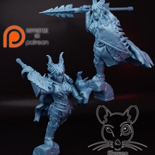 naima doughter toys & games fantasy spear warrior trader skaven principes 3d print model - Mito3D