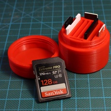 sd cartão caso bainha aparelhos eletrônicos suporte caixa recipiente parafuso ar livre SD microsd portador microsdcardholder 3d print model - Mito3D