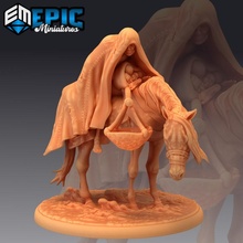 horseman famine apocalyptic rider hunger toys & games fantasy medieval monster rpg scale warhammer horse enemy tabletop dungeon dnd pathfinder corpse cannibal npc pre-supported supported pre 3d print model - Mito3D