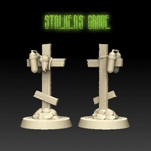 zone stalker's grave toys & games terrain token tabletop stalker 28mm 32mm post-apocalyptic scatter 3d print model - Mito3D