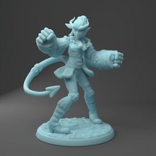 punch teifling artificer toys & games cute female steampunk tiefling 3d print model - Mito3D