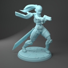 turninggear scifi fighter toys & games female future warrior sci fi bigsword 3d print model - Mito3D