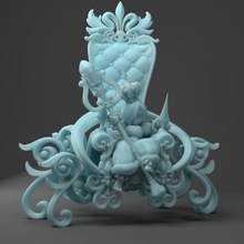 goblin queen toys & games throne d&d npc 3d print model - Mito3D