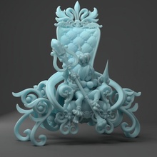 goblin rainha pôster brinquedos jogos fêmea sexy trono d npc 3d print model - Mito3D