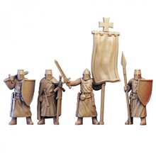 guerrieri cavalieri pacco 2 giocattoli Giochi cavaliere medievale rpg lancia spada guerriero miniatura bandiera tavolo gioco guerra sheld 3d print model - Mito3D
