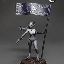 succubus standard bearer toys & games demon claws banner horns 3d print model - Mito3D