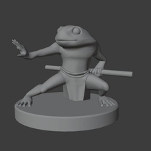 frogkin monk toys & games rpg simple frog dnd kungfu dungeons&dragons frogfolk 3d print model - Mito3D