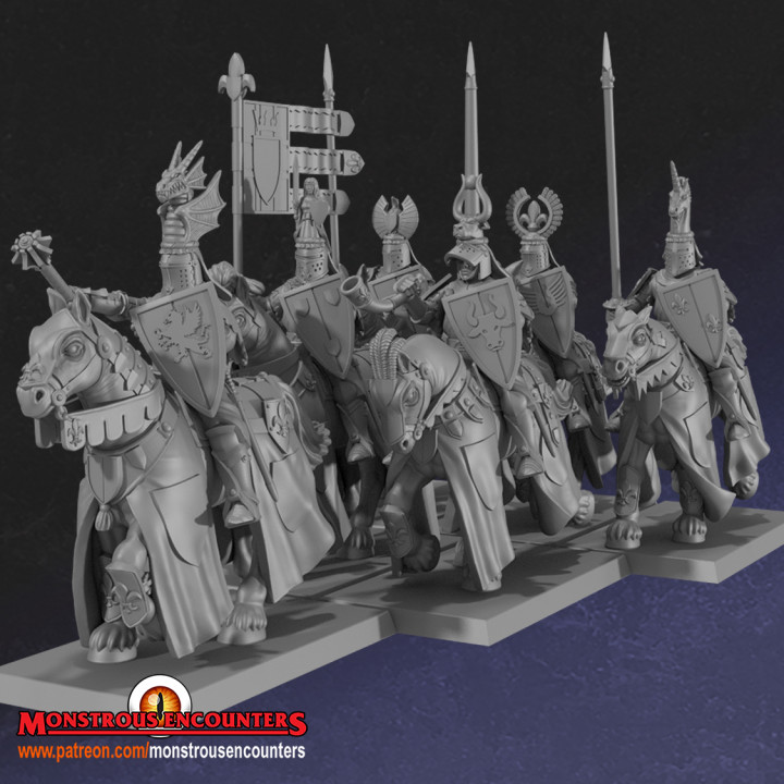 breton knights virtue store fantasy knight modular warhammer french tabletop cavalry monstrous encounters oldhammer middlehammer bretonnia 3D print model - Mito3D