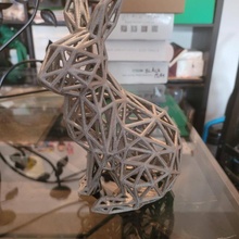 wireframe bunny statue & garden 3d animal cute frame model rabbit voronoi lowpoly wire poly hollow hare lowpolly bunnyrabbit polly voroni 3d print model - Mito3D