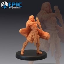 viking raider female hammer norse warrior woman nordic barbarian toys & games fantasy medieval monster rpg warhammer enemy tabletop dungeon dnd pathfinder npc pre-supported supported pre 3d print model - Mito3D