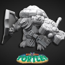 tortle holy warrior miniature - pre-supported toys & games dragons dungeons knight player rpg turtle character hammer boardgame tabletop paladin dnd adventurer ttrpg supported epicsnstuffs 3d print model - Mito3D