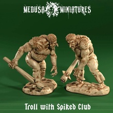 troll spiked club classic dragons dungeons figure monster scary hulk character tabletop d&d 28mm dnd pathfinder humanoid 32mm frostgrave 5e osr 3d print model - Mito3D