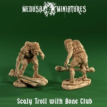 scaly troll bone club creature dragons dungeons fantasy figure giant goblin monster orc scary terrain character tabletop ogre dnd pathfinder frostgrave ettin 5e osr 3d print model - Mito3D