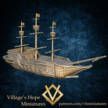 medievale navi negozio miniature nave terreno miniatura minis dnd ttrpg trpg 3d print model - Mito3D