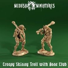 creepy skinny troll bone club dragons dungeons 3d print model - Mito3D