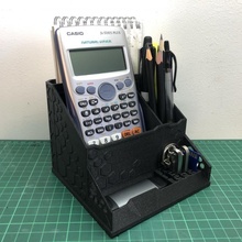 hex desk organiser & garden usb sd card pen holder pencil case micro 3d print model - Mito3D