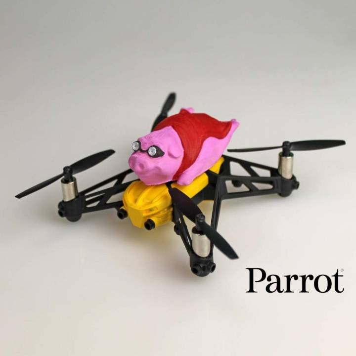 parrot minidrone flying pig gadgets Elektronik Fliegen lego Schwein Drohne Ferkel parrotdrone porco ricdrone 3D print model - Mito3D