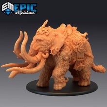 dire mammoth armored arctic elephant beast mount norse encounter toys & games fantasy medieval monster rpg warhammer enemy tabletop dungeon dnd hairy pathfinder npc pre-supported supported pre 3d print model - Mito3D
