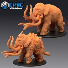 dire mammoth set arctic elephant beast mount norse encounter toys & games fantasy medieval monster rpg warhammer enemy tabletop dungeon dnd hairy pathfinder armored npc pre-supported supported pre 3d print model - Mito3D