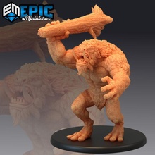 norrois troll attaquer poilu Arctique bête Nord forêt rencontre jouets Jeux fantaisie médiéval monstre rpg marteau guerre ennemi table donjon 3d print model - Mito3D