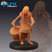 winter hag baby cage blue ice witch arctic woman toys & games fantasy medieval monster rpg warhammer enemy tabletop dungeon dnd pathfinder npc pre-supported supported pre bheur 3d print model - Mito3D
