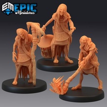 winter hag set blue ice witch arctic woman toys & games fantasy medieval monster rpg warhammer enemy tabletop dungeon dnd pathfinder npc pre-supported supported pre bheur 3d print model - Mito3D