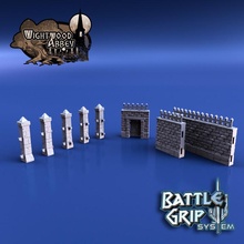 medieval modular paredes núcleo conjunto juguetes juegos fantasía Roca terreno pared hierro puerta wightwood 3d print model - Mito3D