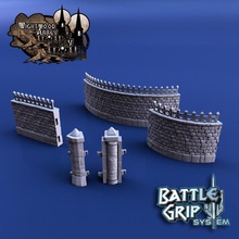 Ortaçağa ait modüler duvarlar eğriler açıları genişleme Ayarlamak oyuncaklar oyunlar fantezi taş arazi duvar kavisli Wightwood 3d print model - Mito3D