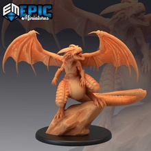 fafnir roar norse cursed dwarf drake bipedal dragon toys & games fantasy medieval monster rpg warhammer enemy tabletop dungeon dnd pathfinder npc pre-supported supported pre 3d print model - Mito3D