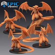 fafnir set norse cursed dwarf drake bipedal dragon toys & games fantasy medieval monster rpg warhammer enemy tabletop dungeon dnd pathfinder npc pre-supported supported pre 3d print model - Mito3D