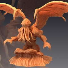 cthulhu great sleeping underwater god lovecraft entity toys & games boss fantasy medieval monster rpg warhammer wing enemy tabletop tentacle dungeon dnd pathfinder npc pre-supported supported pre 3d print model - Mito3D