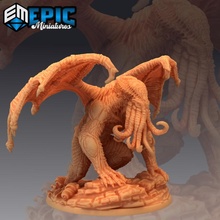 star spawn emerging cthulhu minion underwater cthulhi lovecraft entity toys & games fantasy medieval monster rpg warhammer wing enemy tabletop tentacle dungeon dnd pathfinder npc pre-supported supported pre 3d print model - Mito3D