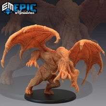 star spawn attacking cthulhu minion underwater cthulhi lovecraft entity toys & games fantasy medieval monster rpg warhammer wing enemy tabletop tentacle dungeon dnd pathfinder npc pre-supported supported pre 3d print model - Mito3D