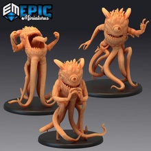 abyssal lurker set underwater tentacle creature alien eye toys & games fantasy medieval monster rpg warhammer enemy tabletop lovecraft dungeon dnd pathfinder npc pre-supported supported pre 3d print model - Mito3D