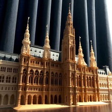 vienna città sala Austria scansione architettura edificio Torre castello palazzo Cattedrale punto riferimento parlamento Vienna sterreich miniworld miniworld3d wurstel Municipio 3d print model - Mito3D