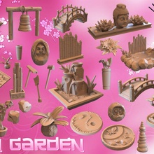 Zen jardin accessoires choisir soutenir baguette déchaîné boutique chinois miniatures modulaire terrain asiatique dispersion mojibake 3d print model - Mito3D