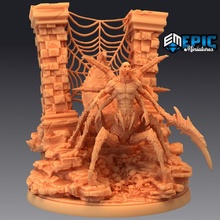 leng spider nest lovecraft entity arachnid undead cosmic horror store fantasy medieval monster rpg warhammer enemy tabletop cthulhu web dungeon net dnd pathfinder npc pre-supported supported pre 3d print model - Mito3D