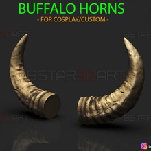 buffalo horns - satan demon halloween head helmet king mask queen starwars toys viking cosplay mandalorian star-wars mando customs barbariant 3d print model - Mito3D