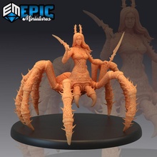 arachne sword spider woman female arachnid store fantasy girl medieval monster rpg warhammer enemy tabletop dungeon dnd pathfinder drow drider npc pre-supported supported pre 3d print model - Mito3D
