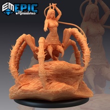 arachne whip spider woman female arachnid store fantasy girl medieval monster rpg warhammer enemy tabletop dungeon dnd drow drider npc pre-supported supported pre pathfidner 3d print model - Mito3D
